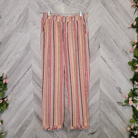 Soft Surroundings Striped Palette Pants Linen Medi - Picture 3 of 11